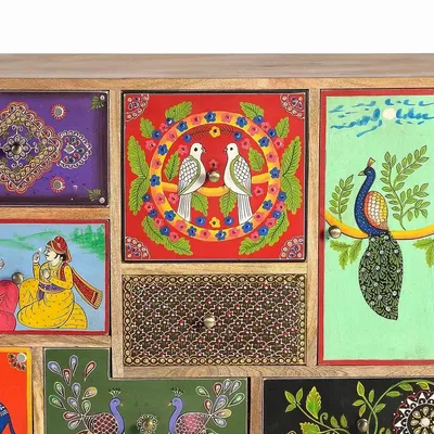 Commodes - Commode multicolore en manguier peint à la main - GINER Y COLOMER