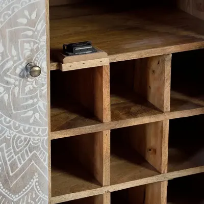 Buffets - Meuble bar en manguier blanc vieilli - GINER Y COLOMER