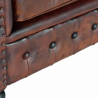 Armchairs - "Chester" armchair in quilted brown leather - GINER Y COLOMER