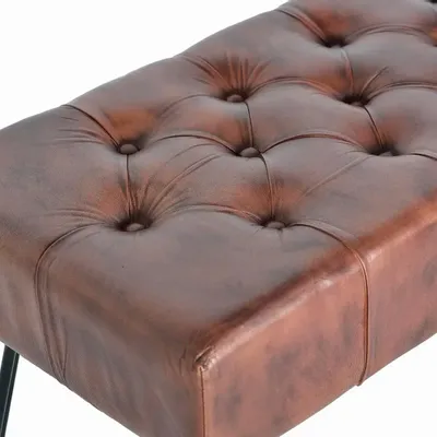 Bancs - Banc en cuir et pieds en métal - GINER Y COLOMER