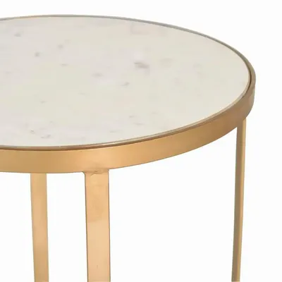 Tables basses - Table d'angle en marbre et métal - GINER Y COLOMER