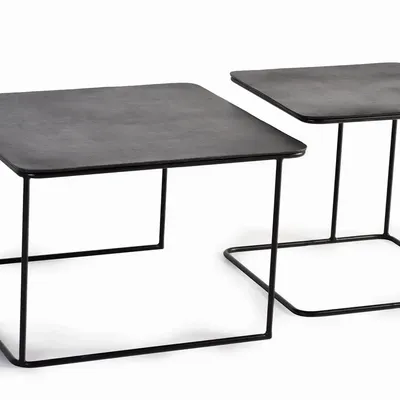 Tables basses - Table basse plateau bronze et pieds métal - GINER Y COLOMER