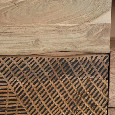 Buffets - Buffet en bois d'acacia, pieds en métal naturel et noir - GINER Y COLOMER