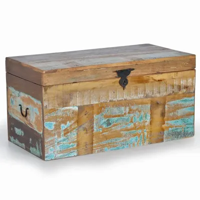 Storage boxes - Handmade chest in multicolored recycled wood - GINER Y COLOMER