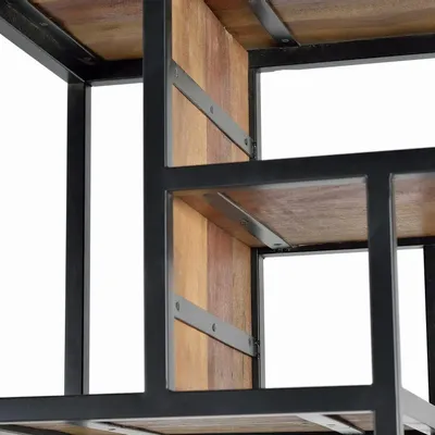 Etagères - Étagère en bois recyclé et métal de couleur foncée - GINER Y COLOMER