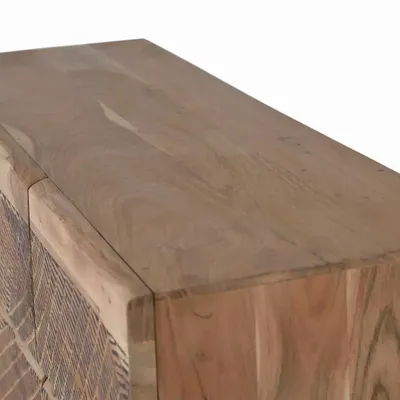 Buffets - Buffet en bois d'acacia et lattes en métal de couleur naturelle - GINER Y COLOMER