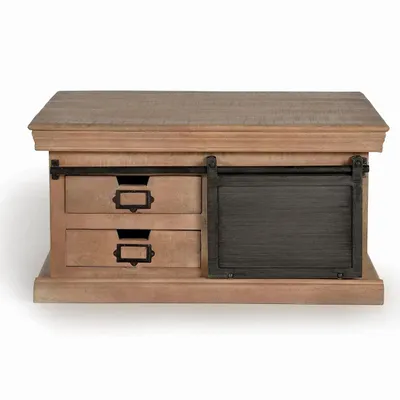 Tables basses - Table basse en bois de manguier et pieds en métal naturel - GINER Y COLOMER