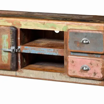 TV stands - Multicolored recycled wood TV cabinet - GINER Y COLOMER
