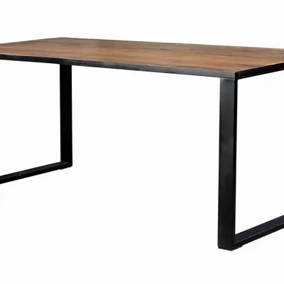 Tables Salle à Manger - Table à manger en métal et acacia naturel et noir 8 places - GINER Y COLOMER