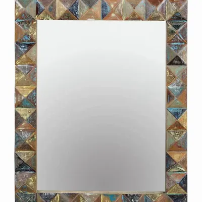 Mirrors - Exclusive mirror in multicolored recycled wood - GINER Y COLOMER