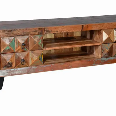 TV stands - Multicolored recycled wood TV cabinet - GINER Y COLOMER
