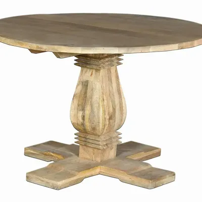 Dining Tables - 4-seater dining table in natural mango wood diameter 120 cm - GINER Y COLOMER