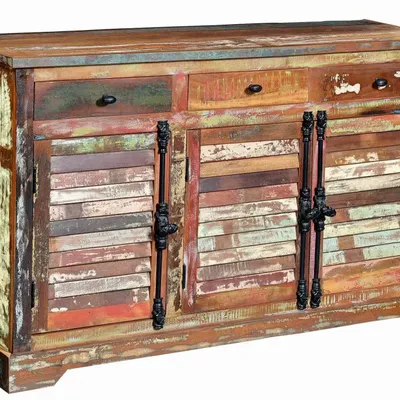 Buffets - Buffet en bois recyclé multicolore - GINER Y COLOMER
