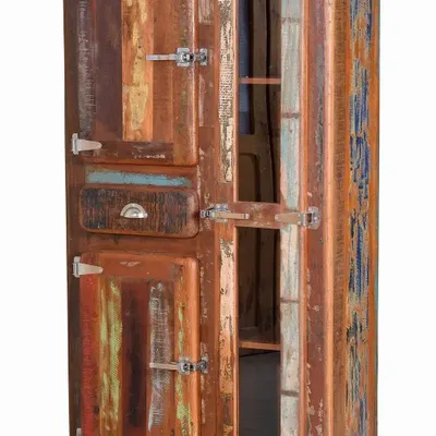 Buffets - Vitrine en bois recyclé avec finition multicolore - GINER Y COLOMER