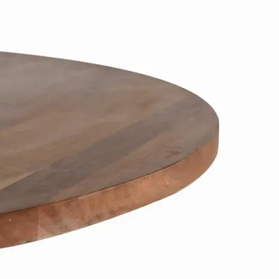 Dining Tables - Round dining table in natural acacia wood and black metal legs - GINER Y COLOMER