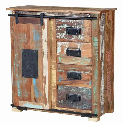 Buffets - BANGKOK - Buffet exclusif en bois recyclé multicolore - GINER Y COLOMER