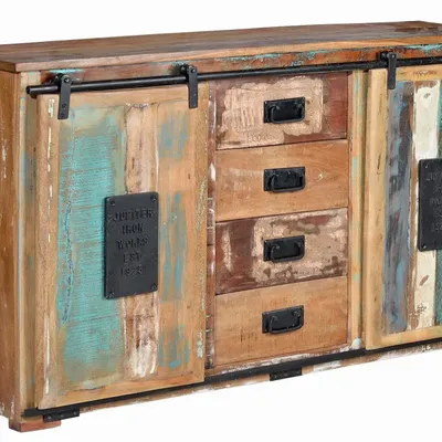 Buffets - BANGKOK - Buffet exclusif pour son bois recyclé multicolore - GINER Y COLOMER