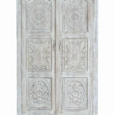Wardrobe - Wardrobe in aged white mango wood 2 meters - GINER Y COLOMER