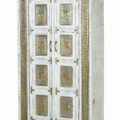 Storage boxes - Box in cracked aged white mango wood - GINER Y COLOMER