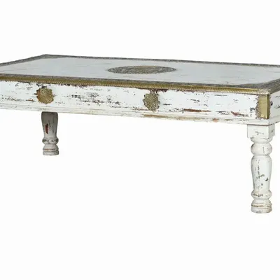 Coffee tables - Coffee table in aged white mango wood - GINER Y COLOMER