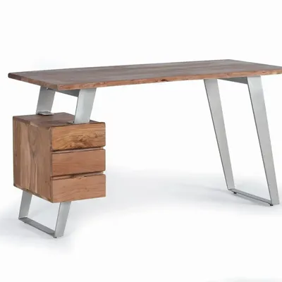 Desks - Mango wood and metal desk - GINER Y COLOMER