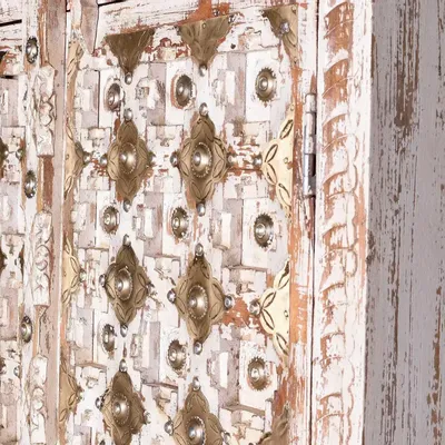 Armoires - Armoire en bois de manguier avec des détails en ivoire vieilli - GINER Y COLOMER