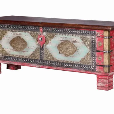 Storage boxes - Chest in aged red mango and cherry wood - GINER Y COLOMER