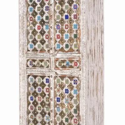 Wardrobe - Mango wood cabinet with ceramic and bronze details - GINER Y COLOMER