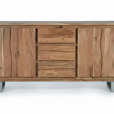 Sideboards - Acacia wood and metal sideboard - GINER Y COLOMER