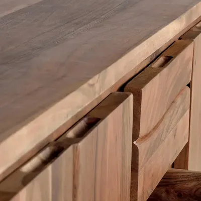 Sideboards - Acacia wood and metal sideboard - GINER Y COLOMER