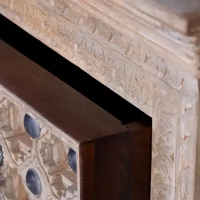 Night tables - Natural mango wood bedside table with bronze details - GINER Y COLOMER