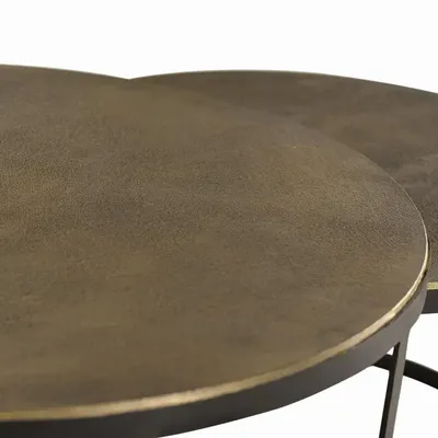 Tables basses - Table basse plateau bronze et pieds métal doré - GINER Y COLOMER