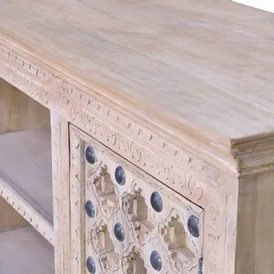 TV stands - TV cabinet in natural mango wood and metal details - GINER Y COLOMER