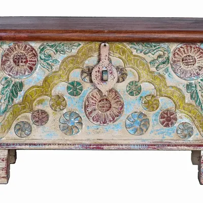 Boîtes de rangement  - Coffre en bois de manguier couleur noyer - GINER Y COLOMER