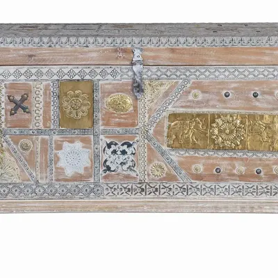 Boîtes de rangement  - Coffre de manguier blanc vieilli - GINER Y COLOMER