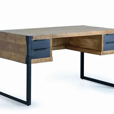 Desks - Mango wood and metal desk - GINER Y COLOMER