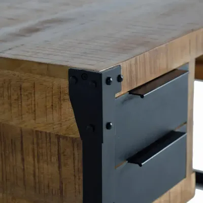 Desks - Mango wood and metal desk - GINER Y COLOMER