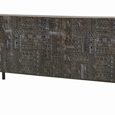 Sideboards - Sideboard in mango wood and dark walnut metal legs - GINER Y COLOMER