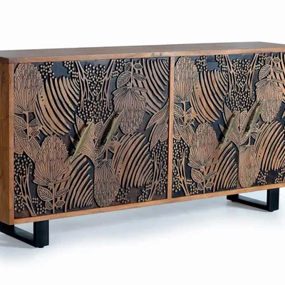 Buffets - Buffet en bois d'acacia sculptée - GINER Y COLOMER