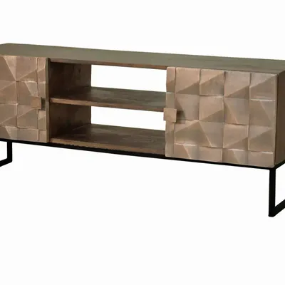 TV stands - TV cabinet in mango wood and dark brown bronze - GINER Y COLOMER