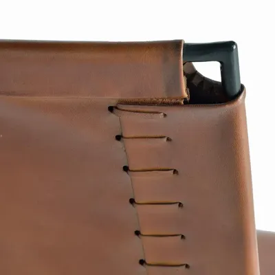 Chaises - Lot de 2 chaises en cuir marron et métal - GINER Y COLOMER