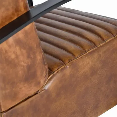 Fauteuils - Fauteuil en cuir marron et métal - GINER Y COLOMER