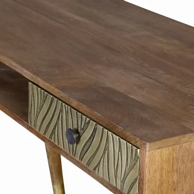 Desks - Mango wood desk with bronze details - GINER Y COLOMER