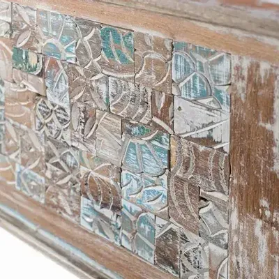 Storage boxes - Mixed chest in mango wood and recycled multicolored finish - GINER Y COLOMER