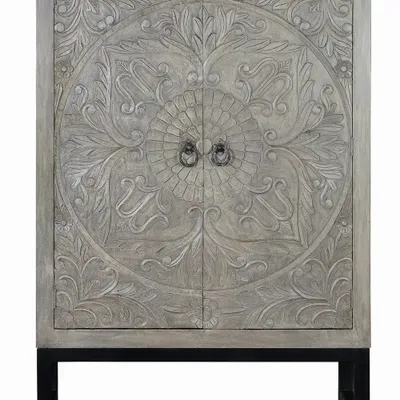 Armoires - Armoire en manguier et pieds en métal gris vieilli - GINER Y COLOMER