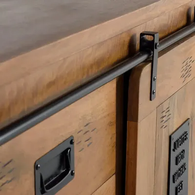 Buffets - Buffet de style industriel en manguier massif et métal - GINER Y COLOMER