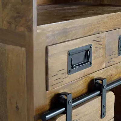 Sideboards - Bottle holder in mango wood and metal - GINER Y COLOMER