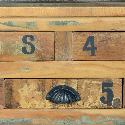 Tables basses - Table basse en bois recyclé et roulettes métal multicolores - GINER Y COLOMER