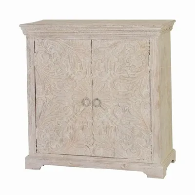 Chests of drawers - Chest of drawers in aged white mango wood - GINER Y COLOMER