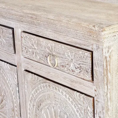 Sideboards - Sideboard in aged white mango wood - GINER Y COLOMER